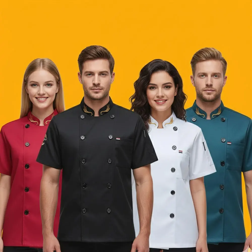 

Men's Short-sleeved Summer Clothes Hotel Restaurant Canteen Baking Pastry Kitchen Chef Clothes