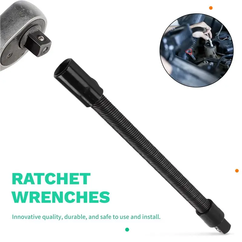 ABWZ-2PCS 1/2 Flexible Shaft Extension Extender Torque Socket 9.8In
