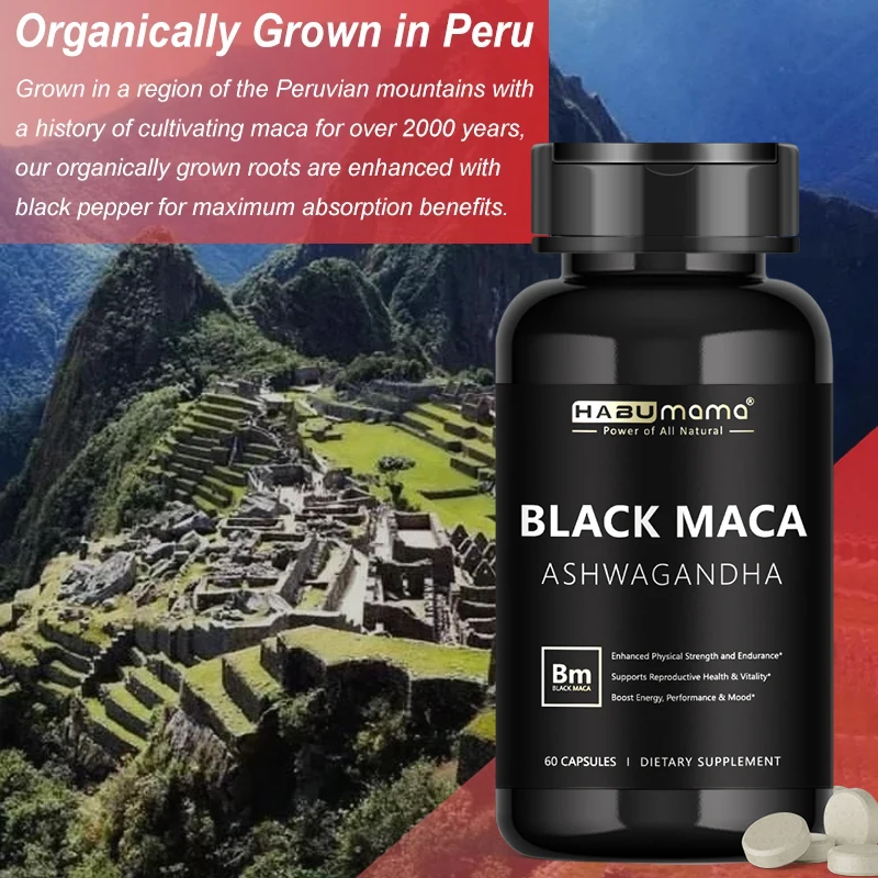 Male Enhancing Supplement with Black Maca- Muscle Builder Enlargement Pills - Natural Test Booster