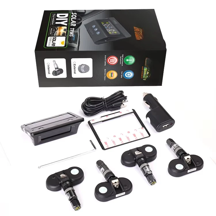 

Tire Gauge 15 Psi 434mhz 2 in 1 Tpms Sensor Auto Accessory Tire Pressure Monitoring System in Car 12 Digital Ce LCD X3 DC12V