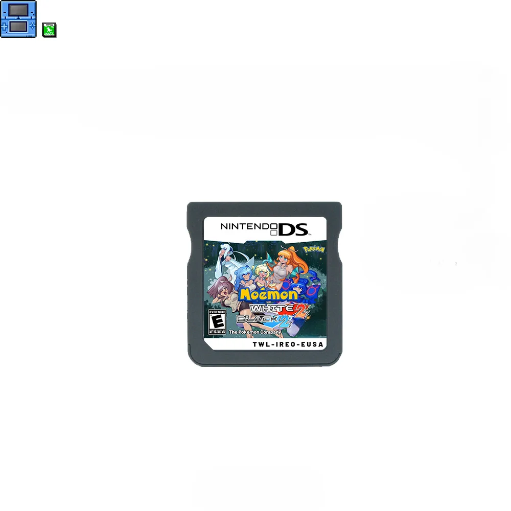 Carta da gioco NDS Pokémon Moemon, Nero 2 e Bianco 2 Versione USA Gioco inglese