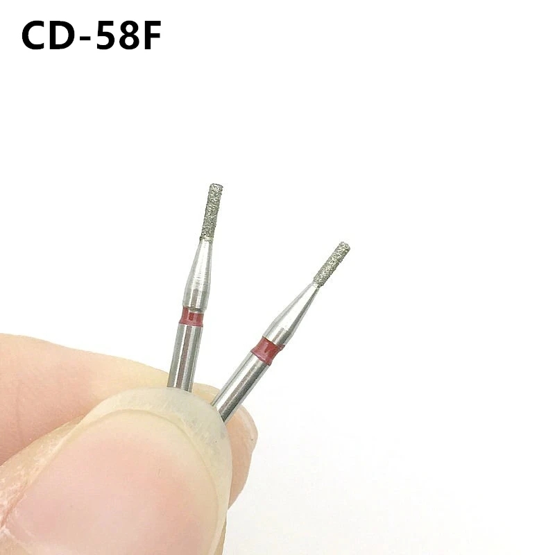 10pcs/box Dental 1.6mm Diamond Burs Drill  Polishing Smoothing Whitening Product For High Speed Handpiece CD-58F