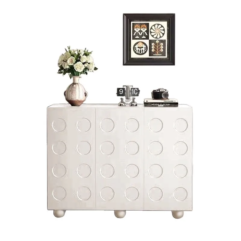 

Black retro shoe cabinet Household entry porch cabinet Living room simple wall locker European multi-layer shoe cabinet