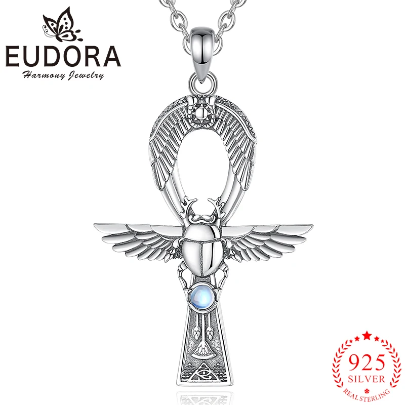 eudora ankh egipcio antigo gigcoil colar para homens e mulheres pingente runa de pedra da lua 925 sterling silver personalidade joias presente 01