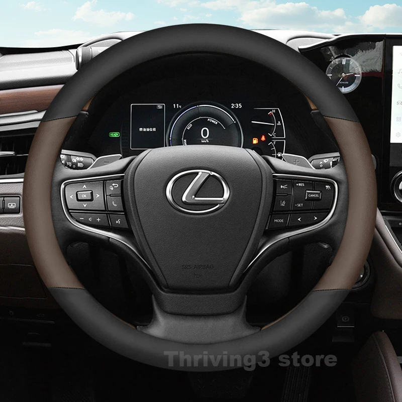 

Leather Car Steering Wheel Cover For Lexus GX NX RX LX UX LS RZ ES IS LM LBX RC Series 2025 Non-slip Auto interior Accessories