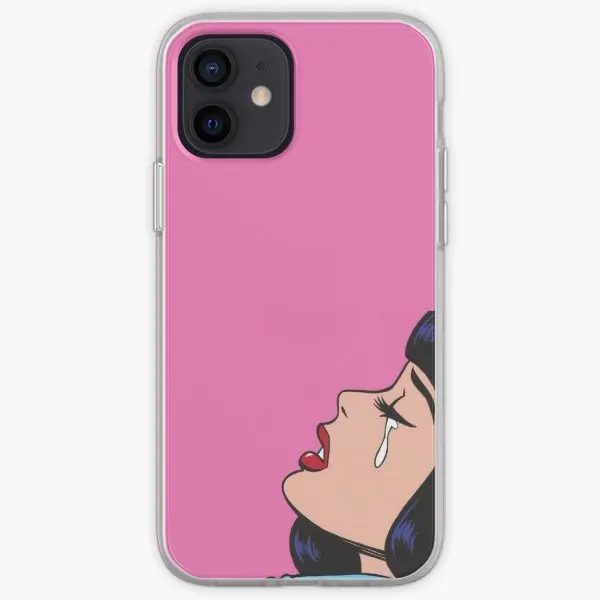 Pop Art Girl Crying Iphone Tough Case  Phone Case Customizable for iPhone X XS XR Max 6 6S 7 8 Plus 11 12 13 14 Pro Max Mini Dog