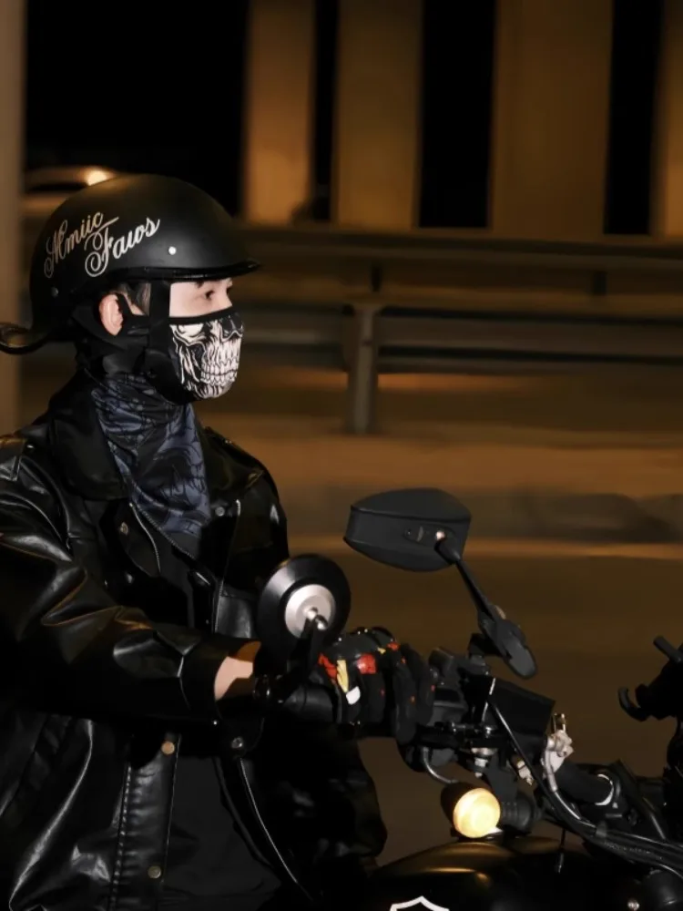 

Half helmet motorcycle helmet Electric Vehicle bike Riding Locomotive for Cruiser Retro Fourseasons man women scooter street