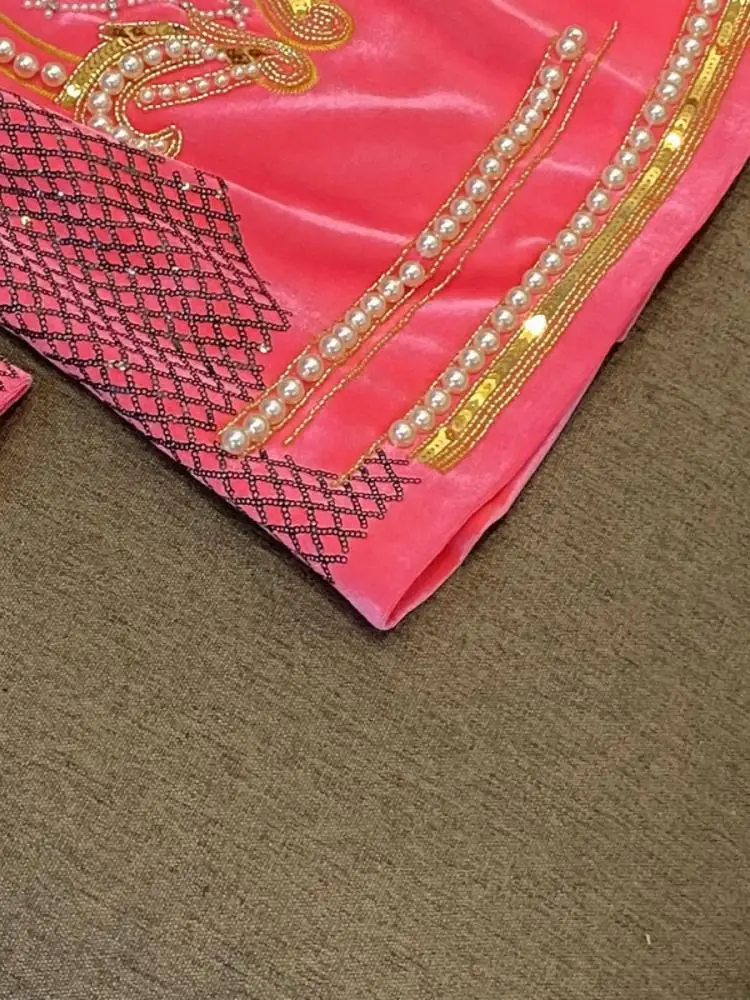   Falda larga de terciopelo dorado Sve Dr con cuentas bordadas Diamo, falda ajustada ow Body Commute Sle Ci para mujer Dr