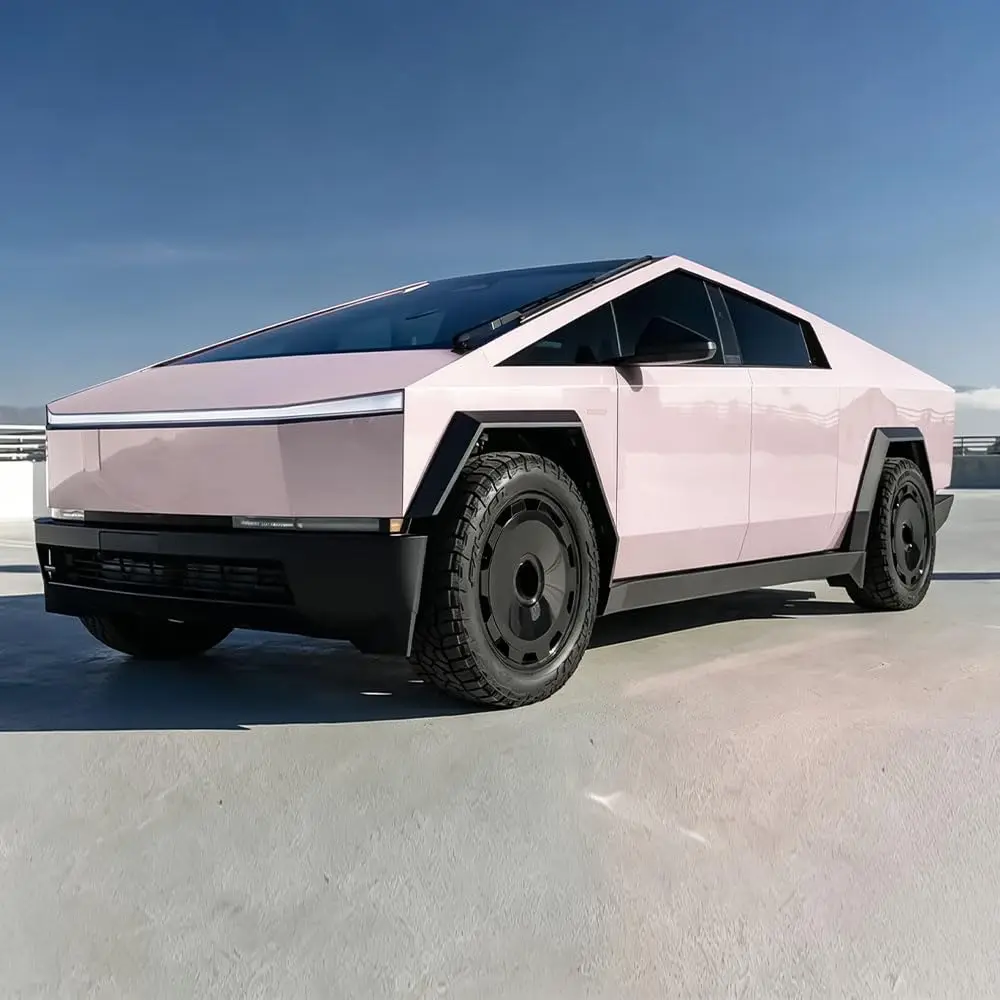 

For Tesla Cybertruck 2024-2026 DIY Gloss Pink Precut Body Color Change Paint Protection Wrap Film PVC Exterior Accessories