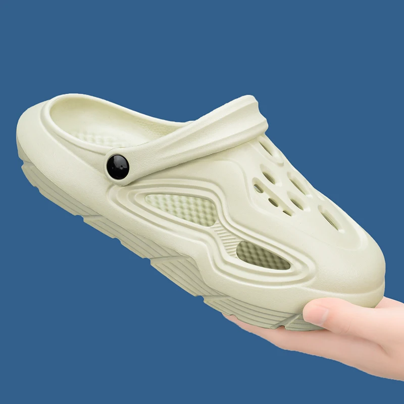 

HKDQ/летние мужские уличные тапочки, нескользящая пляжная обувь на толстой подошве, легкие удобные мужские тапочки классического дизайна без шнуровки