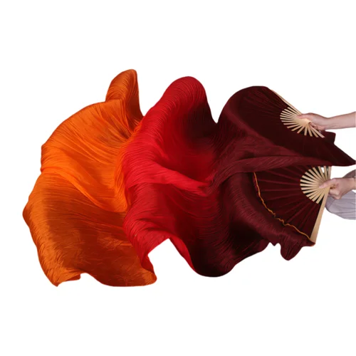 Velo de seda auténtica degradado para práctica de danza del vientre, accesorios de competición, accesorio de disfraz para espectáculo en escenario, tinte a mano fluido, Extra largo, 180cm