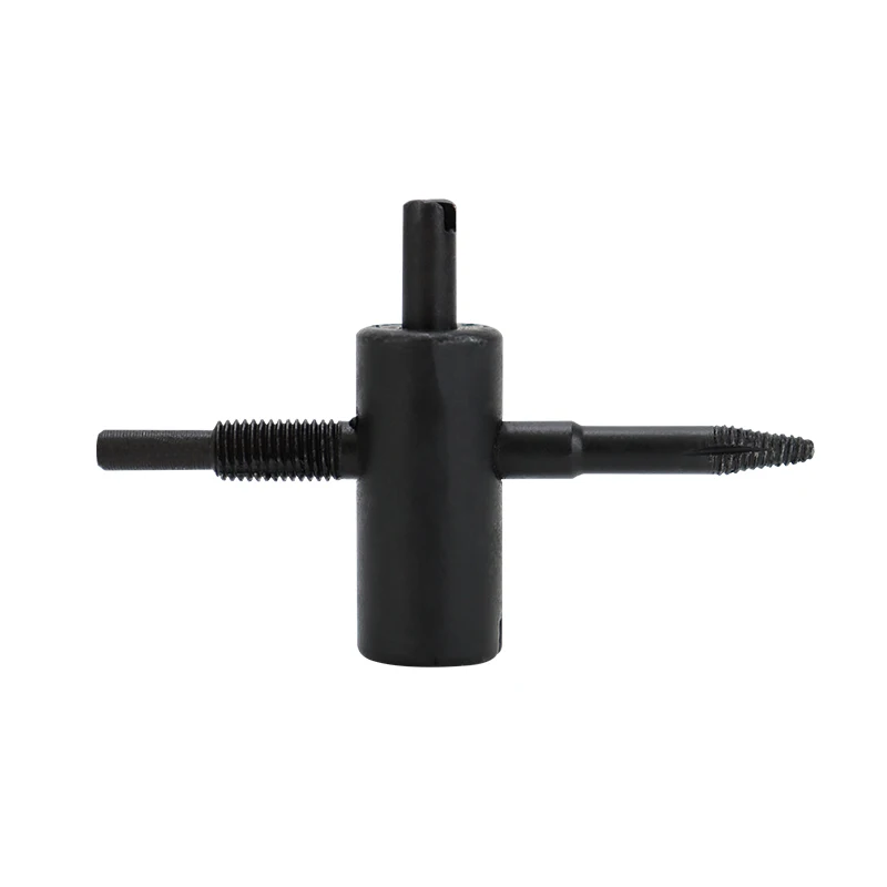 1pc Four Way Tire Valve Repair Tool Re-threading Threads of Tyre Valve Stem Core Removal Tool 4-in-1 Tire Nipple Fixing Tool