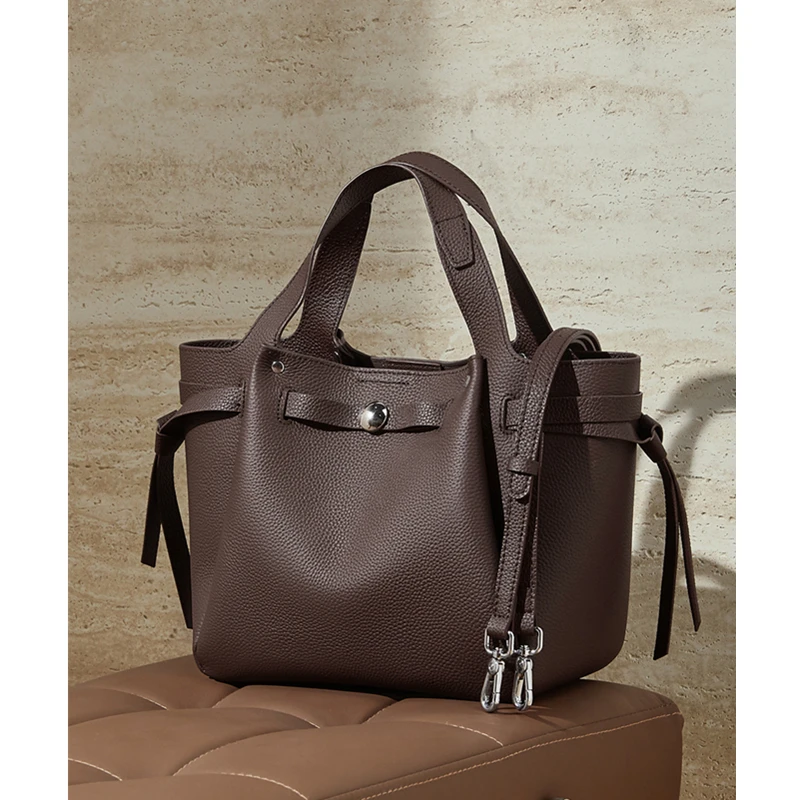 

Hifashion Винтажные женские сумки-тоуты из натуральной коровьей кожи 2026: Роскошные дизайнерские кроссбоди и сумки-ведра для женщин