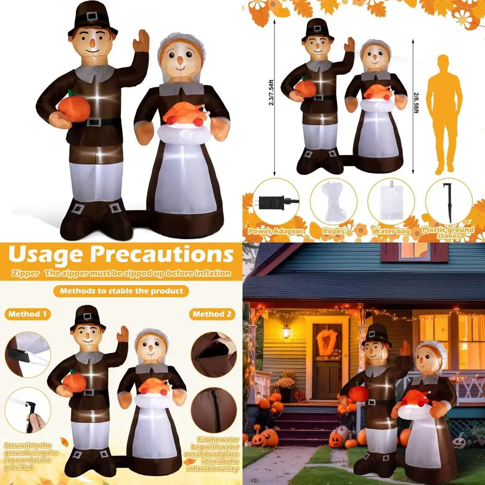 

Подсветка на День Благодарения на открытом воздухе надувная пара для осеннего праздничного декора двора