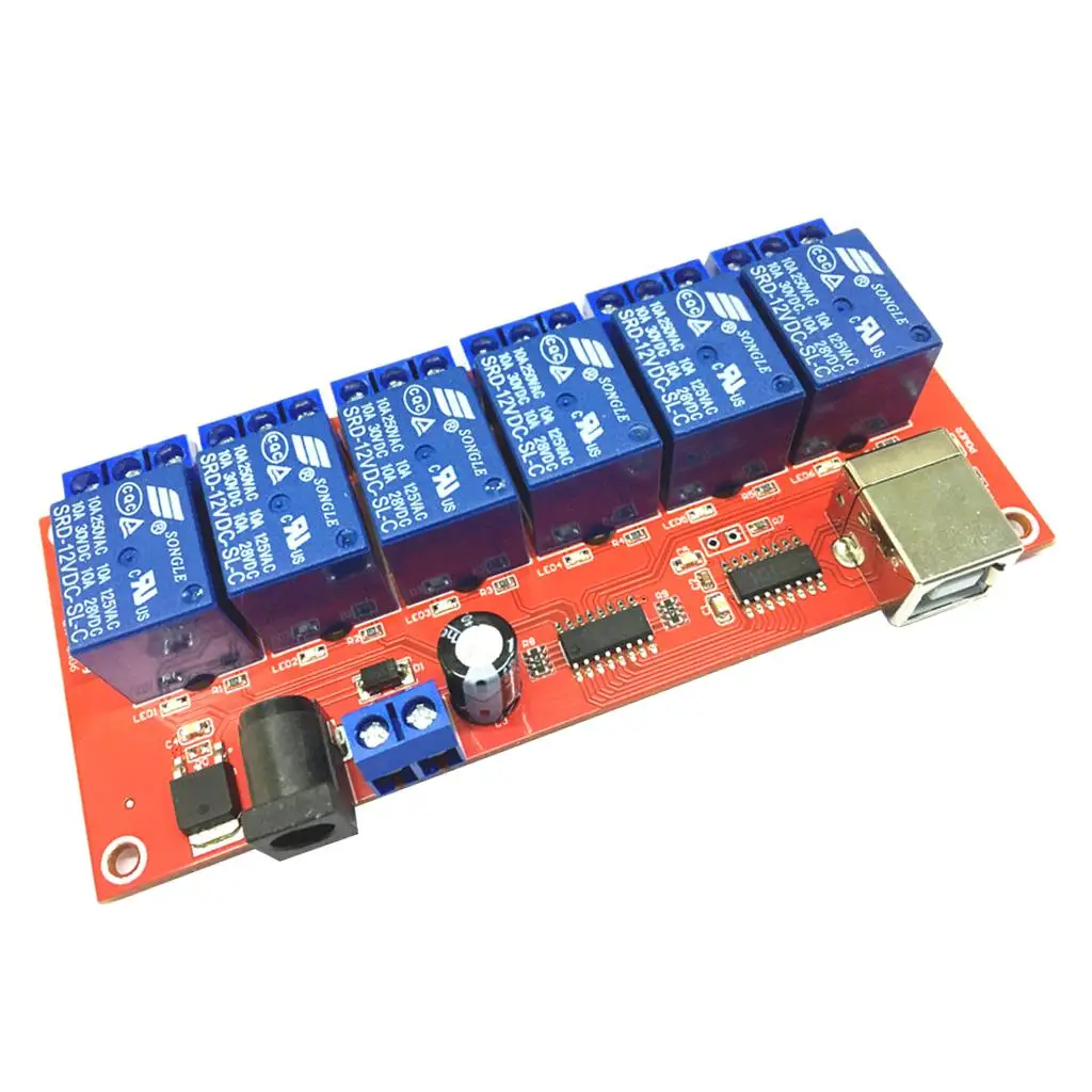 1/2/4/6/8 Channel USB Relay Board Module Optocoupler LED Drive-