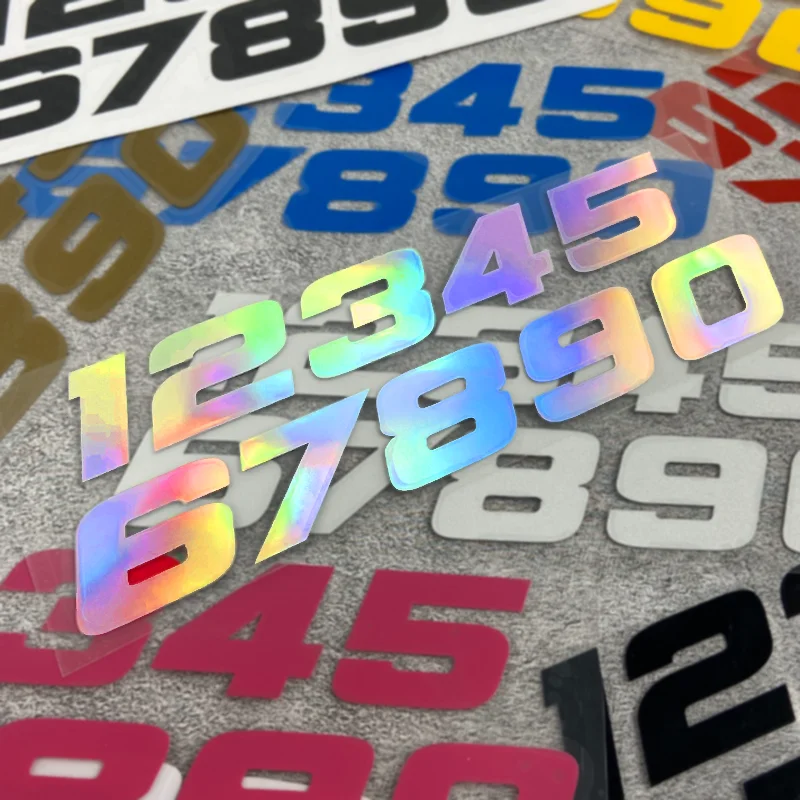 1SET Number 0‑9 Motorcycle Stickers Waterproof Vinyl Decals for Motorbike Fuel Tank Electric Scooter Laptop Multi‑Scene Decor