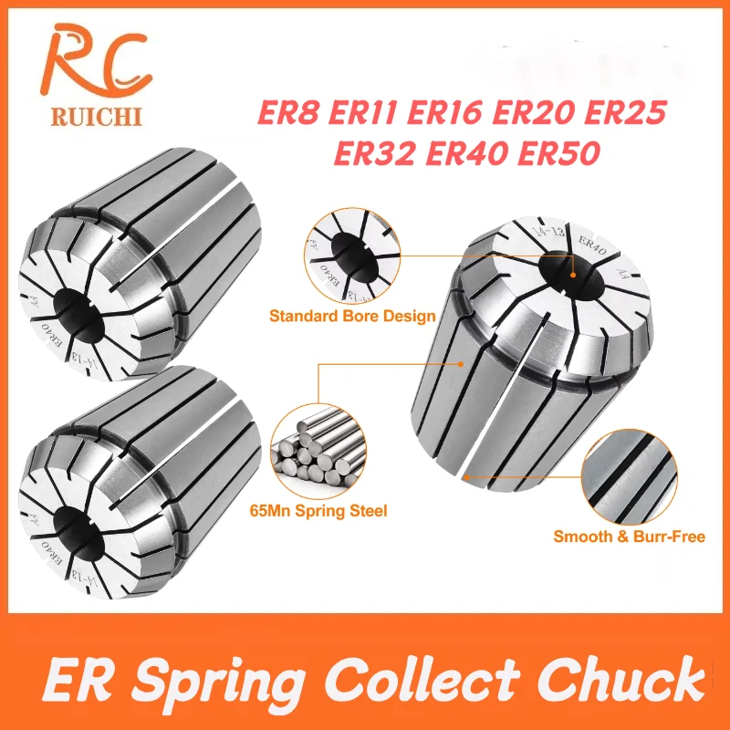 ER Collet 1/8 1/4 1/2 3.175mm 6.35mm 12.7mmER8 ER11 ER16 ER20 ER25 ER32 ER40 ER50 High Precision 0.005mm CNC Milling Tool