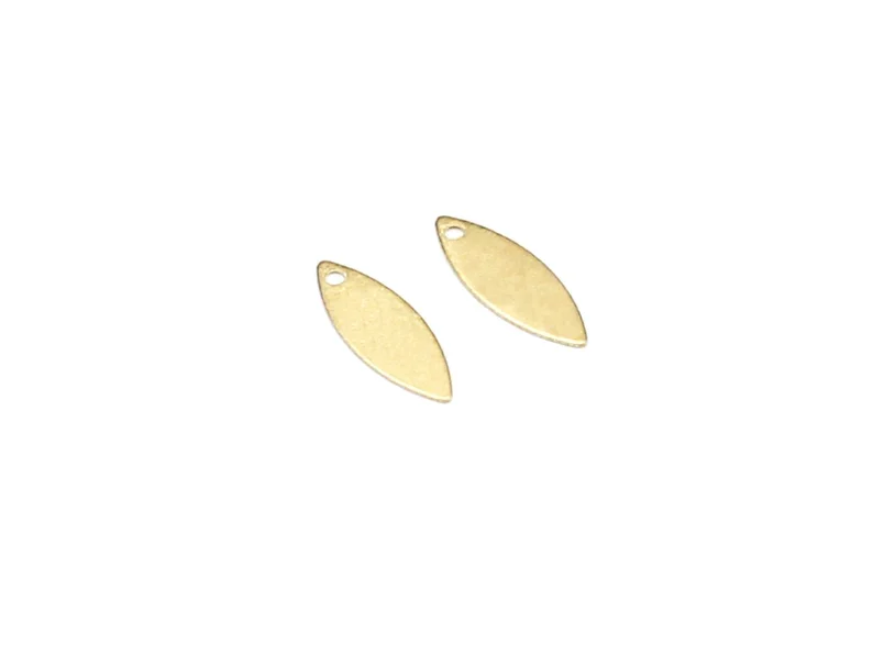 100 ciondoli per orecchini Marquise, accessori per foglie in ottone, 12,4x5,5 mm, 14,8x5,4 mm, 16x5 mm, creazione di gioielli R2395