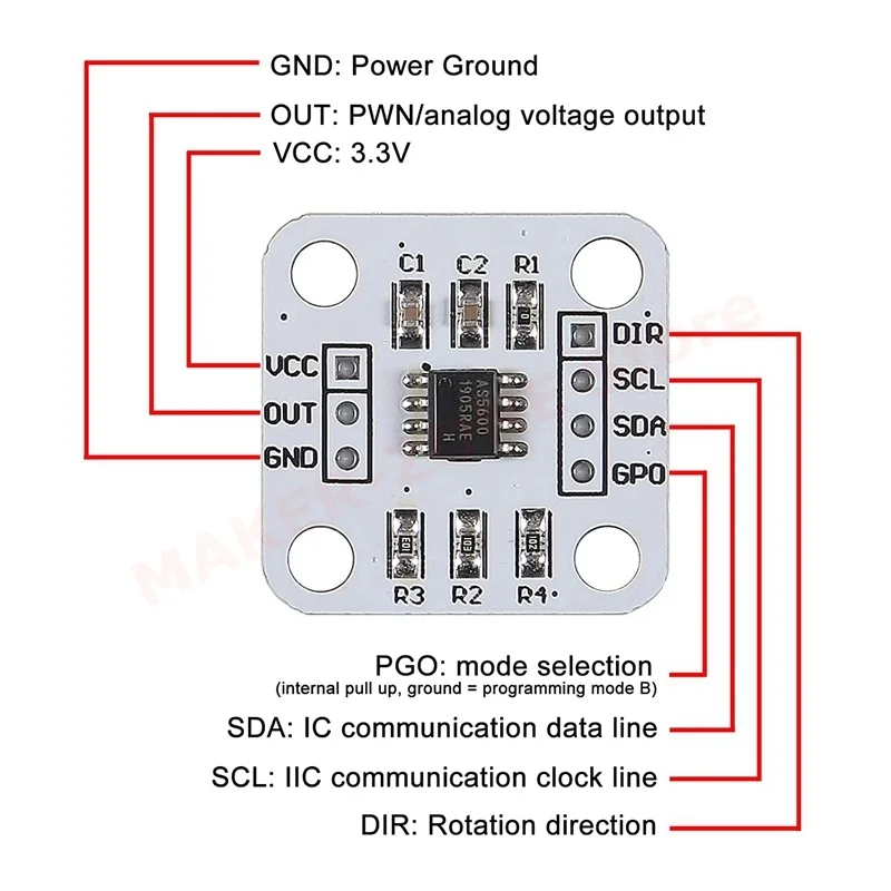 4 Pcs AS5600 Magnetische Encoder 12bit Hoge Precisie Magnetische Inductie Hoek Meting Sensor Module 3.3V