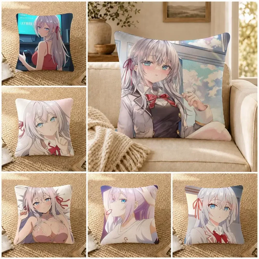 Anime A-Alya Sometimes Hides Her Feelings in Russian Cushion Cover Soft Short Plush Decorative Pillow Cover for Sofa Bedroom