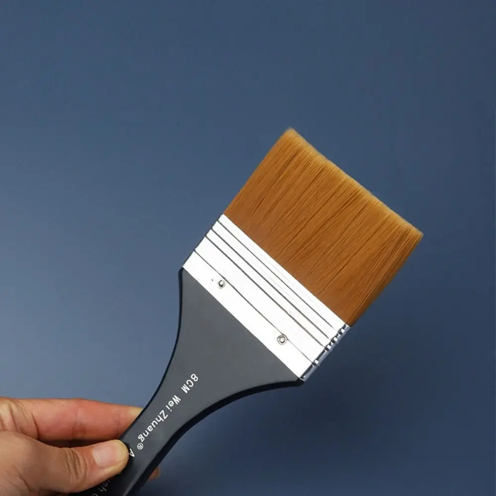 Flat Brush Primer Watercolor Oil Art Paint Good Pigment Adsorption Rivet Reinforcement Wall Painting Paint Brush