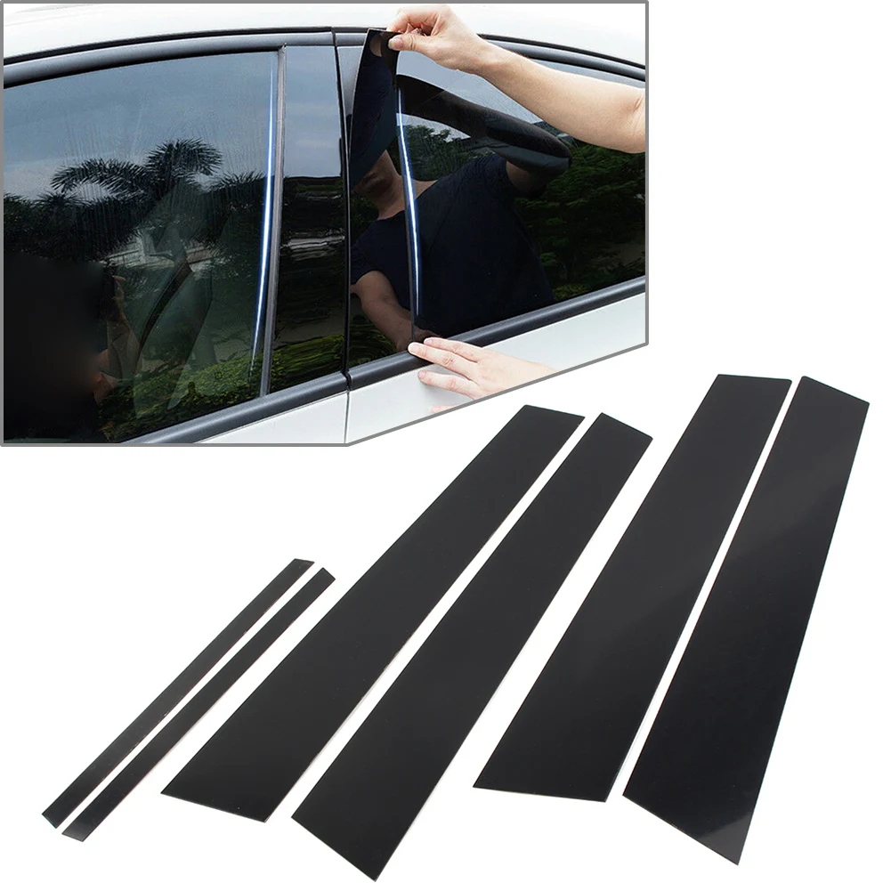 Car Sticker Pillar Posts Door Trim Covers Decorative Accessories 2007 2008 2009 2010 6pcs For Honda Civic 2006-2011 4dr