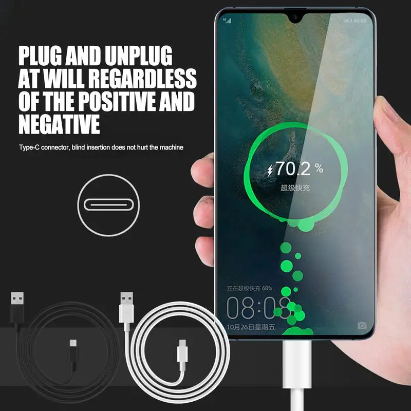 Cable USB tipo C de carga rápida 5A, Cable de datos de carga rápida
