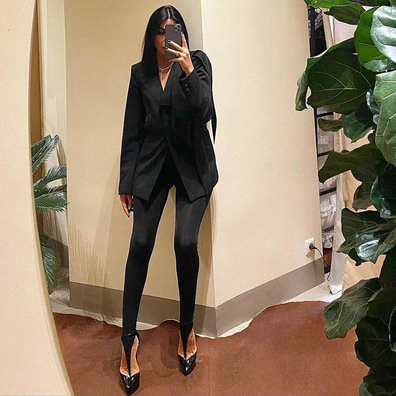 2025 New High Waist Black Elastic Leggings Women's Thin Stepping Pants Trousers Europe and America