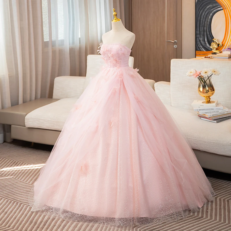 فساتين حفلات بدون حمالات 15 فساتين Quinceanera 2025 فساتين حفلة زهرية حلوة بعمر 15 عامًا لـ Quinceanera حسب الطلب