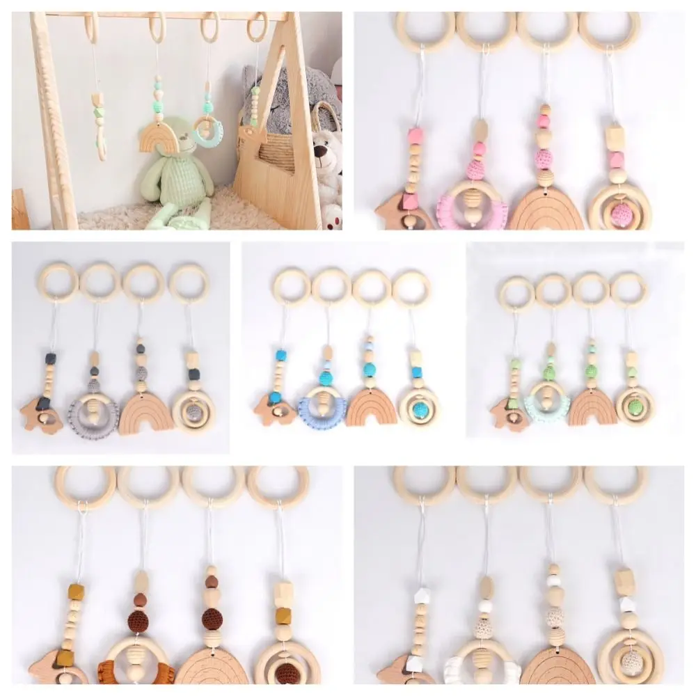 

Teaching Sensory Wooden Beech Activity Gym Frame Crochet Bead Baby Gym Toys Play Frame Rabbit Hanging Ring Newborn