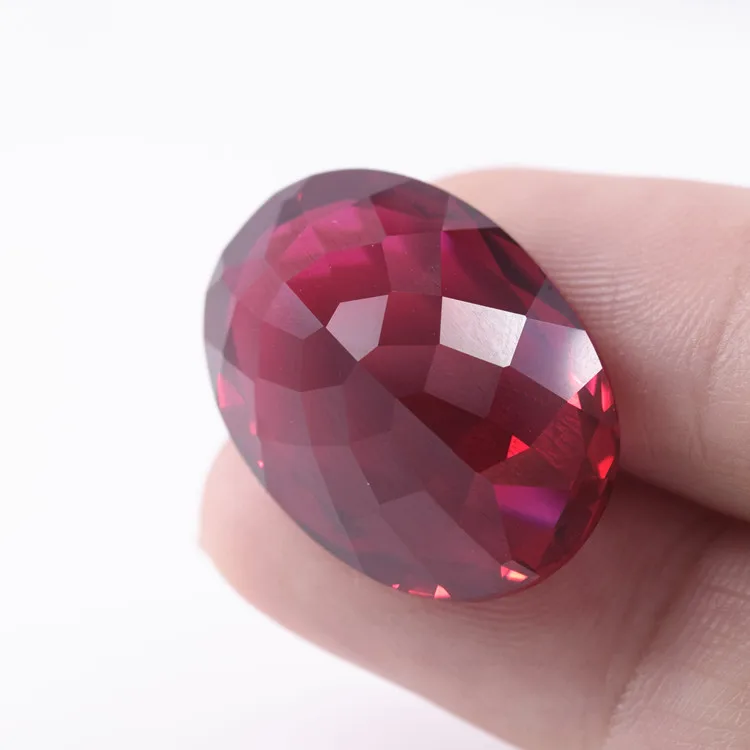 

Wholesale 5A Oval Shape 18x25mm Lab Grown Ruby Stone Loose Ruby Synthetic Gemstone for Jewelry