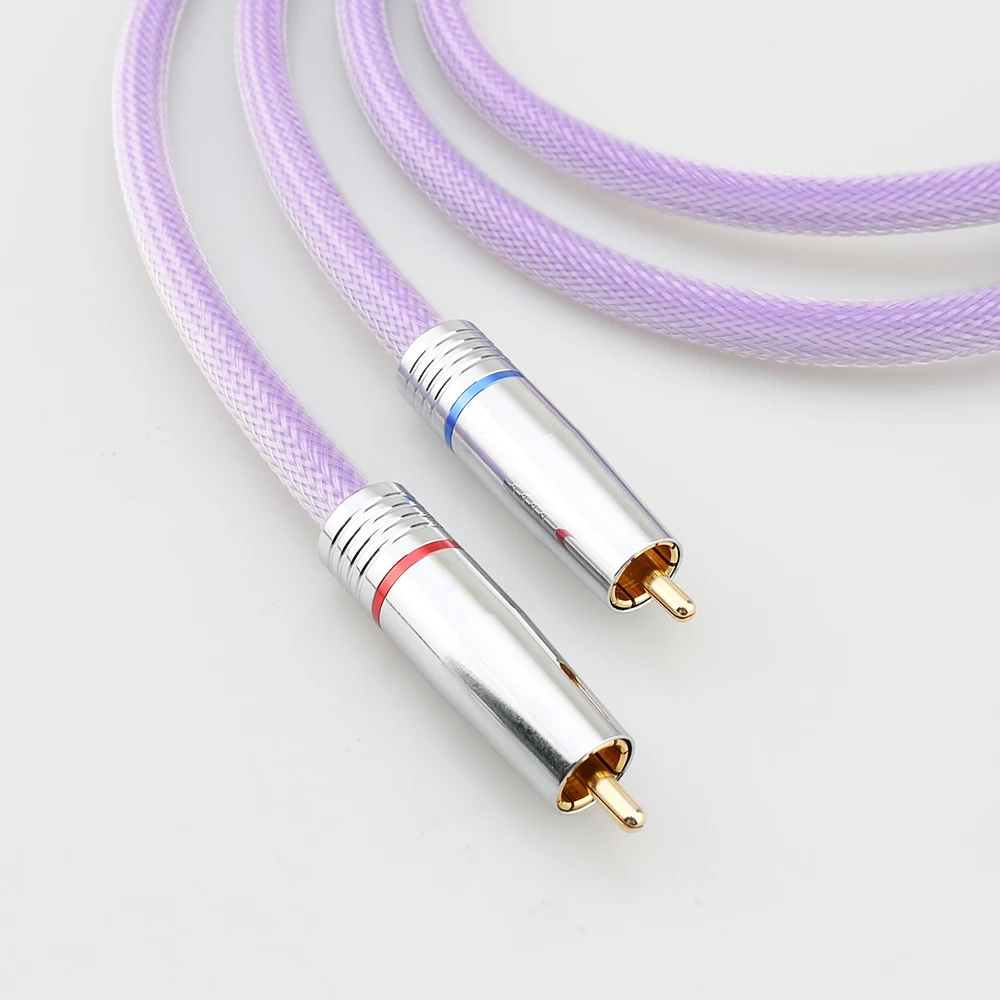 Audiocrast A85 Purity 99.998% Pure Silver Audio RCA Cable With PTFE Insulation 4N Pure Silver HiFi Audio Cable