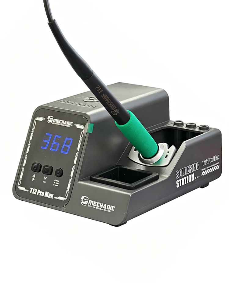 Stacja lutownicza MECHANIC T12Pro Max T12 z kontrolą PID, moc 160W, szybkie nagrzewanie w 4 sekundy, funkcja inteligentnego uśpienia, uchwyt T12, narzędzie do naprawy i lutowania. — 2