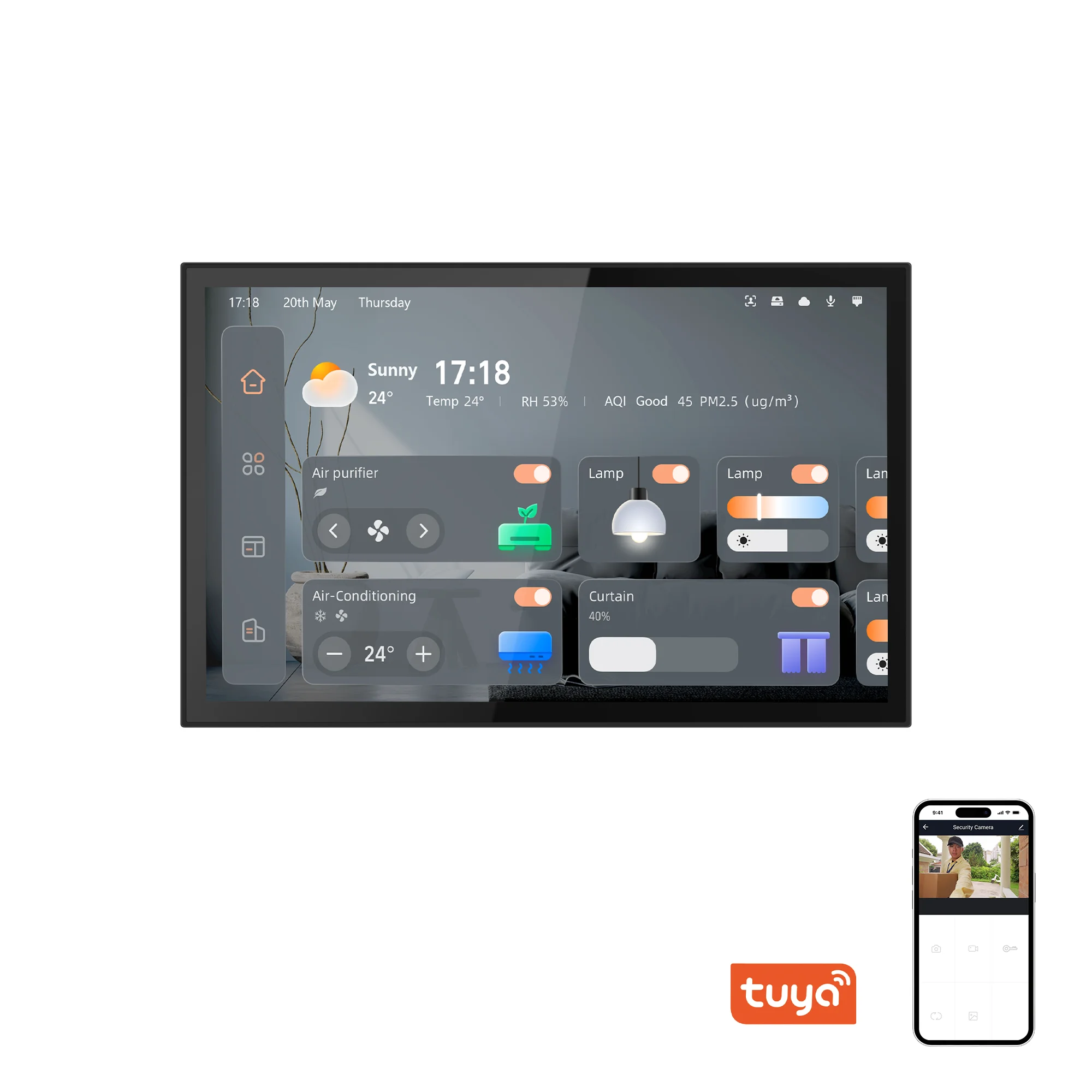 

10-дюймовая интеллектуальная панель управления Tuya со шлюзом Zigbee, полное управление дома с системой внутренней связи, монитор домофона, поддержка POE