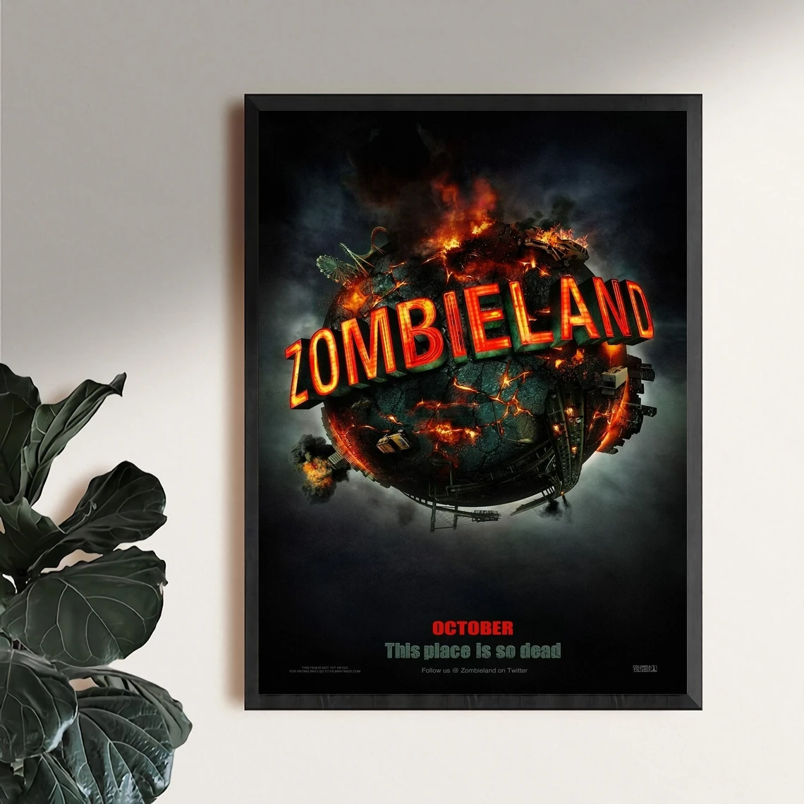 غطاء ملصق زومبي لاند مطبوع عليه قماش صورة فنية لتزيين المنزل طلاء جدران (بدون إطار) #2