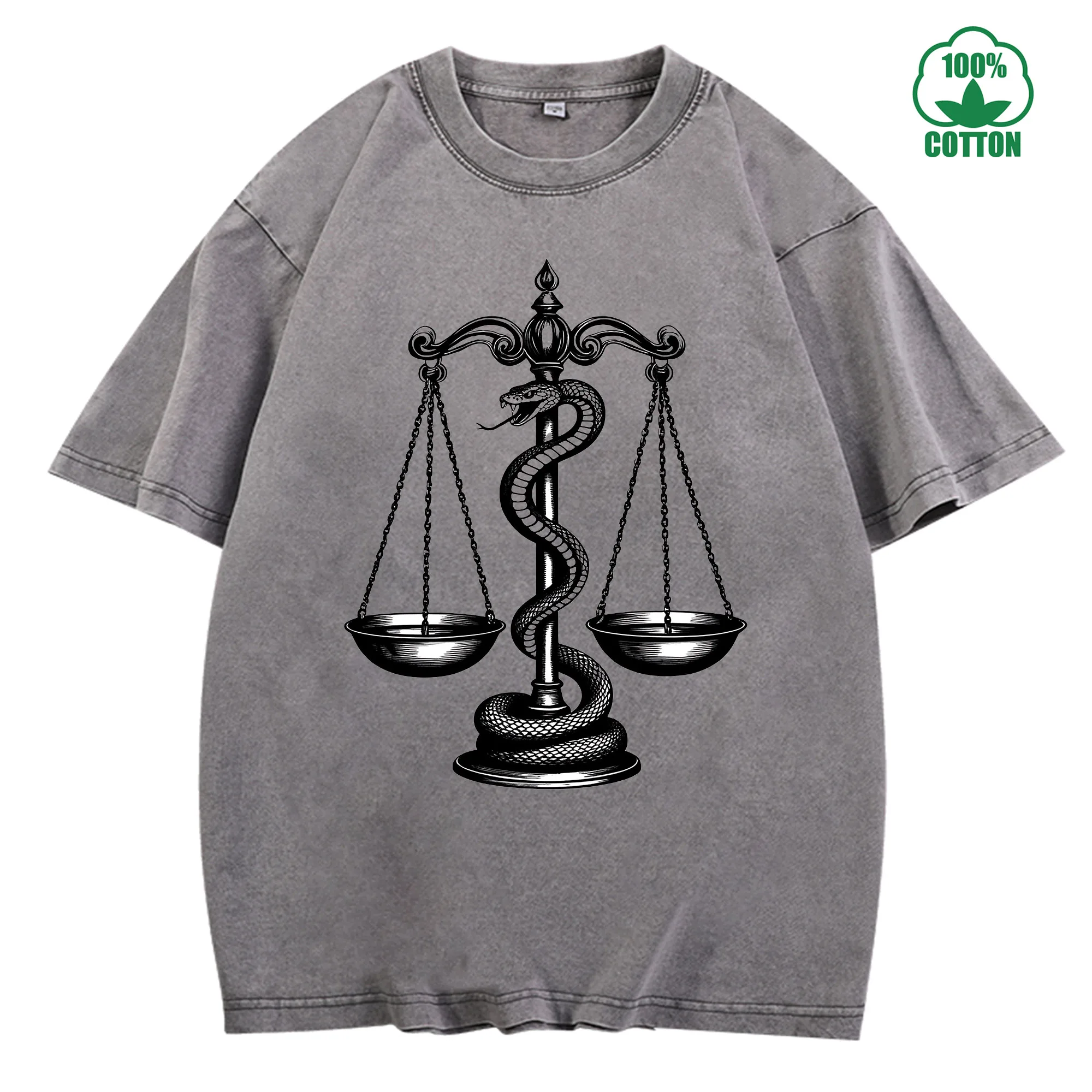

Balance of Sin Vintage Washed T-Shirt 230g 100% Cotton Comfortable Oversized Streetwear Unisex