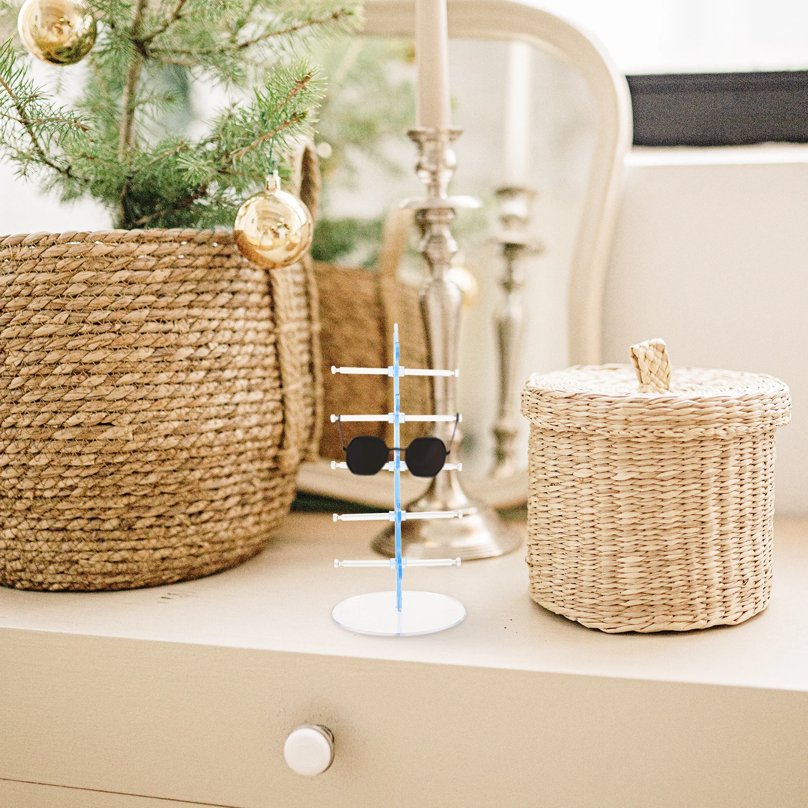 

Acrylic Glasses Display Stand Holder Multi-Tier Riser For Eyeglasses Sunglasses Organizer Rack Desktop Storage Decorative