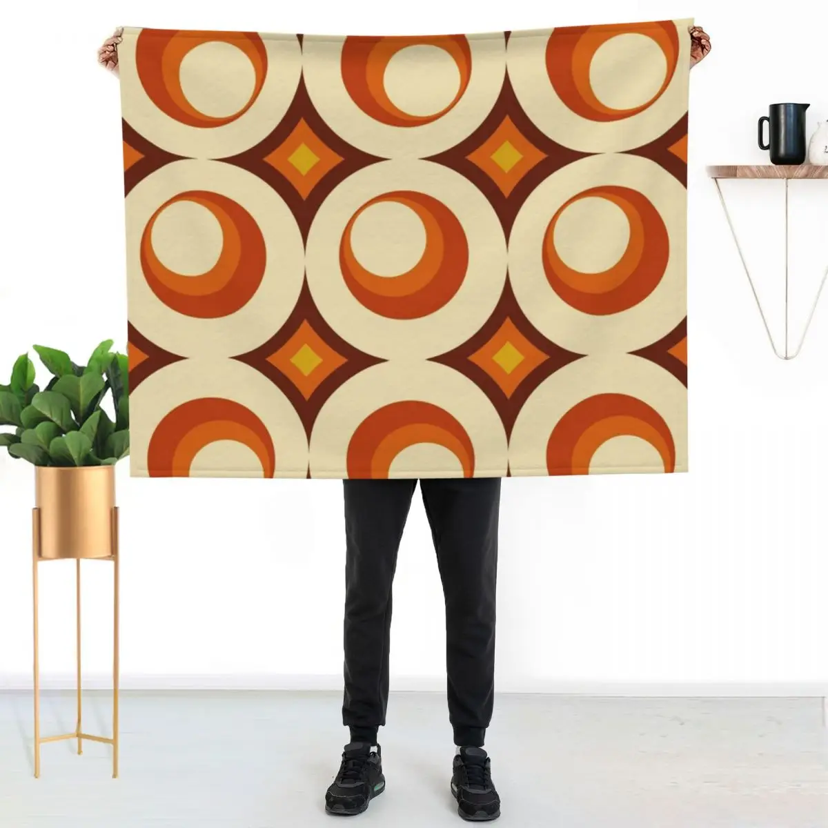 Mid-Century Modern 3 Crescent Throw Blanket Decorative Sofa for winter halloween Single Comforter Fashion Sofas Blankets