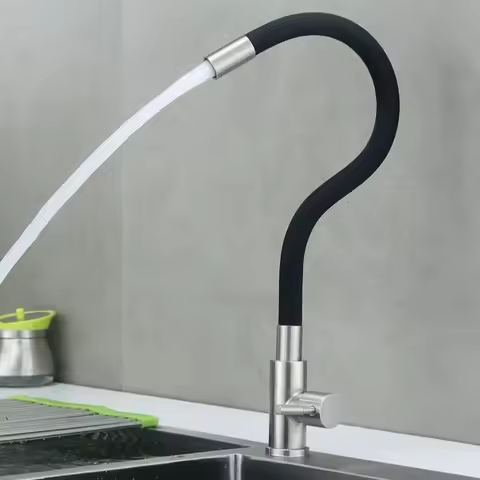 Sink Faucet Colorful Kitchen 360 Rotating Tube Silicone Universal Single Cold Water Tap Flexible Hose Basin Tap Deck Mount