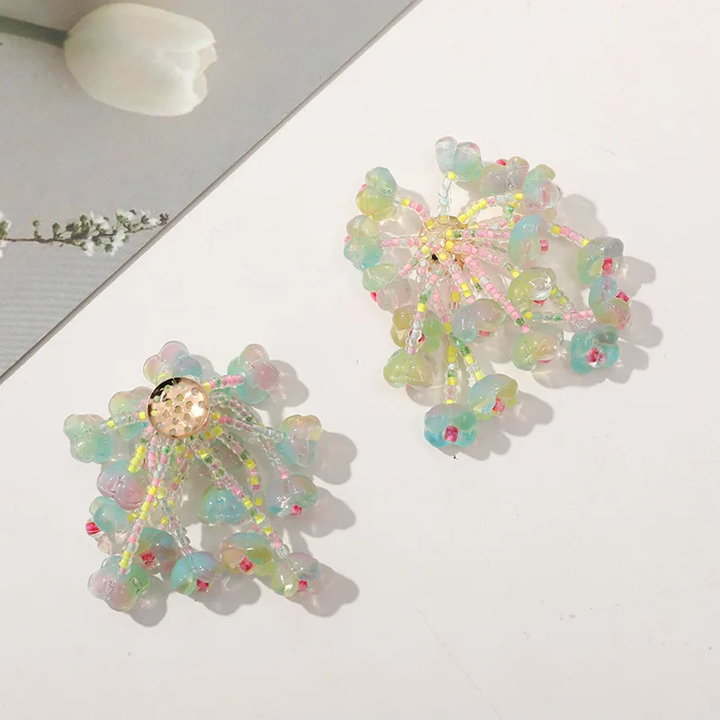 

10 шт., наклейки с кисточками и цветком, сделай сам, ручная работа, нашивки из бисера для одежды, шапок «сделай сам», сумки, украшения для обуви, нашивка