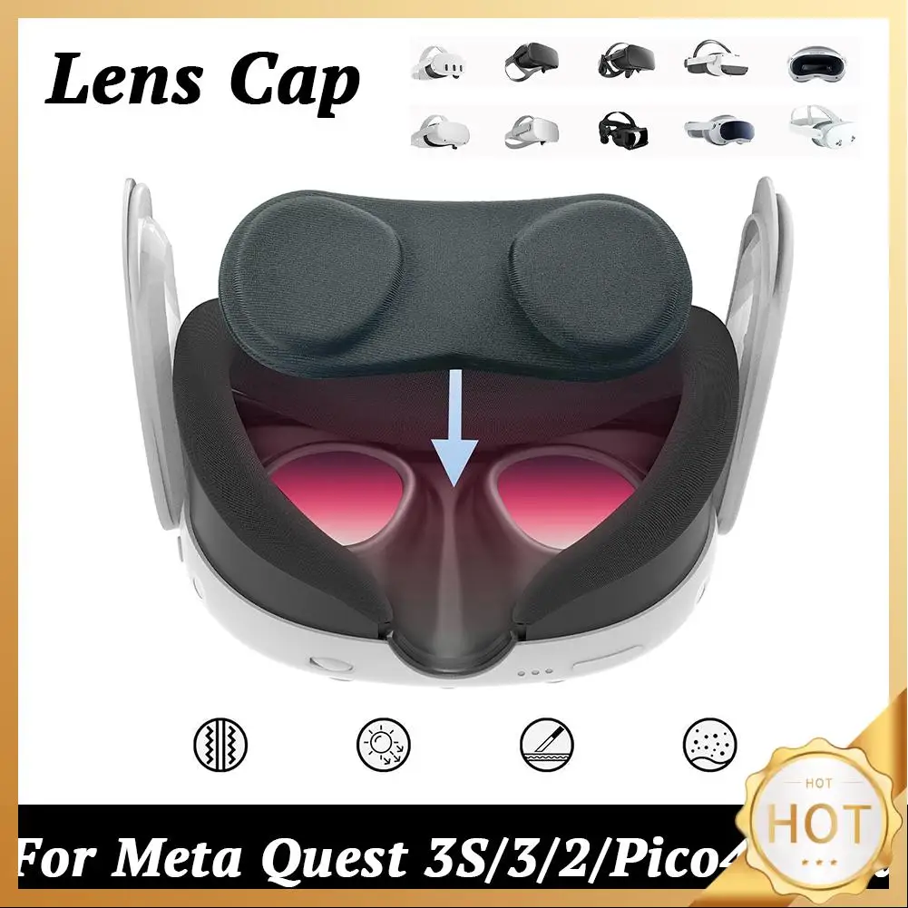 Lens Protective Cover Anti-Scratch Dustproof Lens Case Lens Cap Replacement for Meta Quest 3S/3/2/Pico4 Ultra VR Accessories