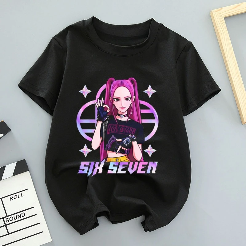 

K-POP Themed Printed Short-sleeved Spring Children's Clothing for Parents and Children, Cute Boy and Girl Cotton T-shirts