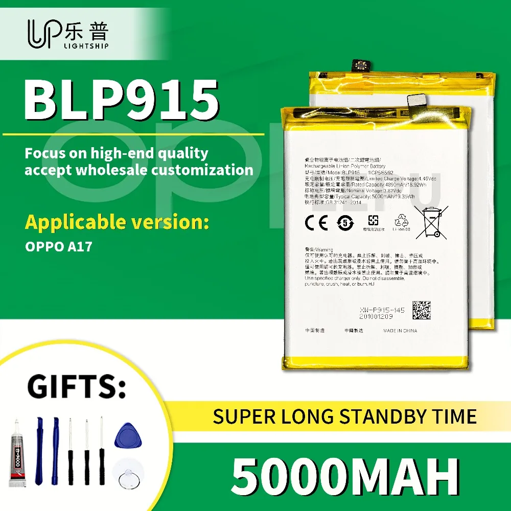 

5000mAh Battery BLP915 with Free Tool OPPO A17 High Quality Original Battery BLP915 for OPPO A17 Original Replacement Battery
