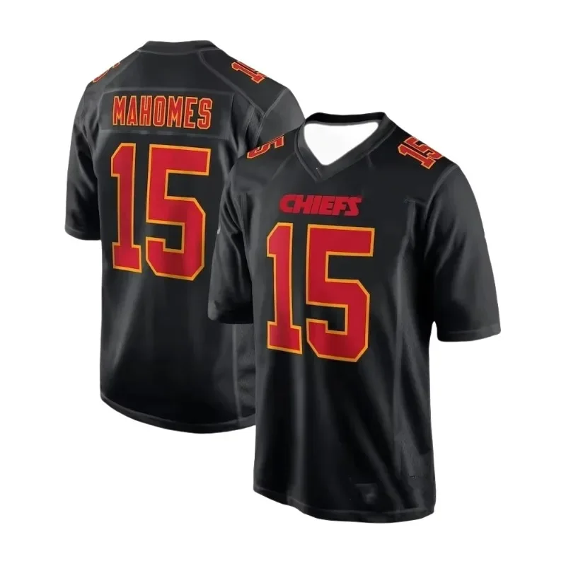

2024 Patrick Mahomes Chieftains Jersey # 15 Sweat Absorbing Training Outdoor Sports Uniform Football Adult&parent-child Jersey