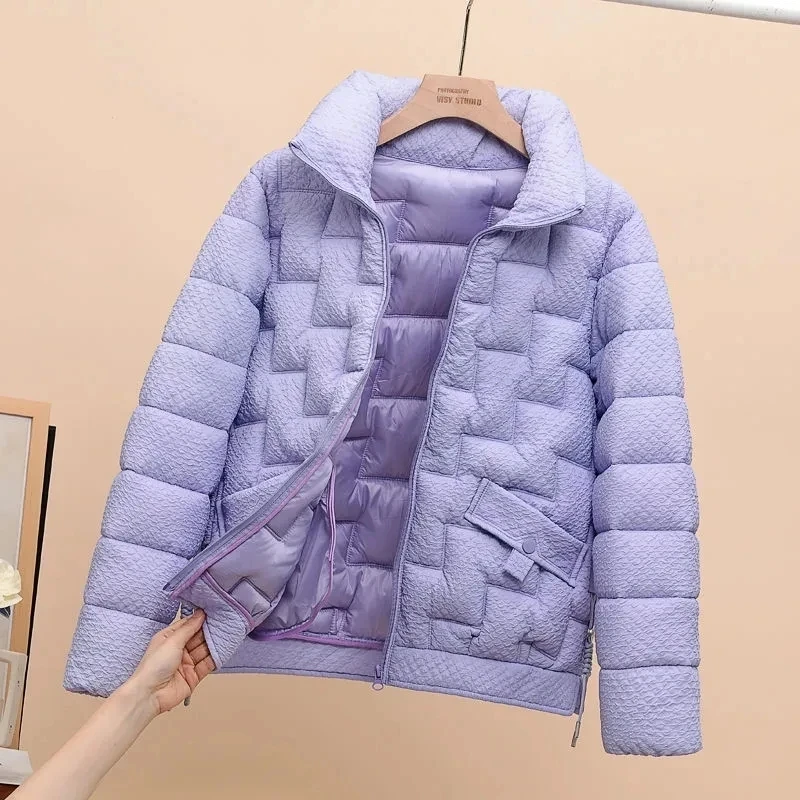 2023 Winter New Black Women Jacket Parkas Down Cotton Jackets Stand Collar Casual Warm Parka Snow Wear Coat Beige Outwear Female