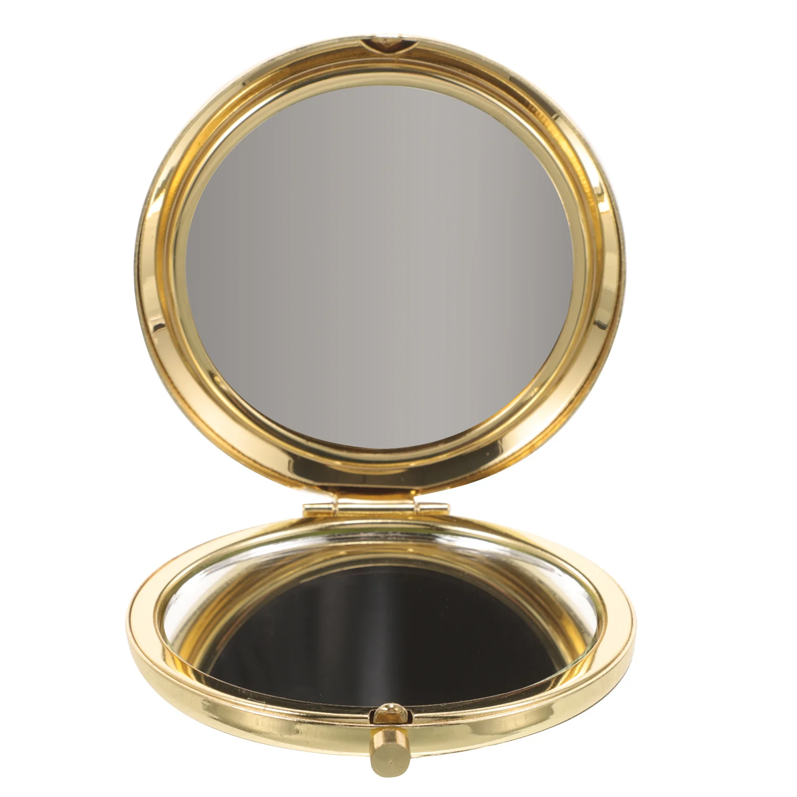 مرآة مدمجة لحقيبة اليد، مرآة مكياج صغيرة بلمسة نهائية ذهبية عتيقة مع انعكاس واضح، مثالية للسفر في الهواء الطلق #3