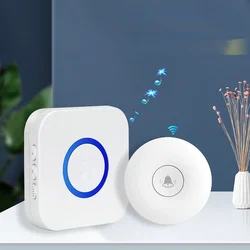 Campanello senza fili impermeabile autoalimentato Campanello per porta Luce notturna Nessuna batteria Spina UE Smart Home 1 2 pulsanti 1 2 ricevitori