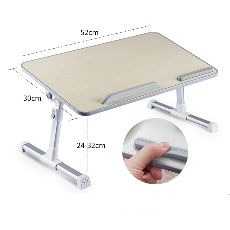 Support pliable multifonctionnel pour ordinateur portable, table d'étude, bureau en bois, bureau d'ordinateur pliable pour lit, canapé, table de service à thé