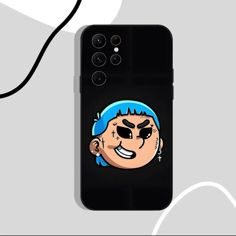 حافظة هاتف Blessd Cantante Rapper لهاتف سامسونج S25، S24 Ultra، S20، S30 plus، S22 Plus، S23، Ultra 5G غلاف أسود من السيليكون #5