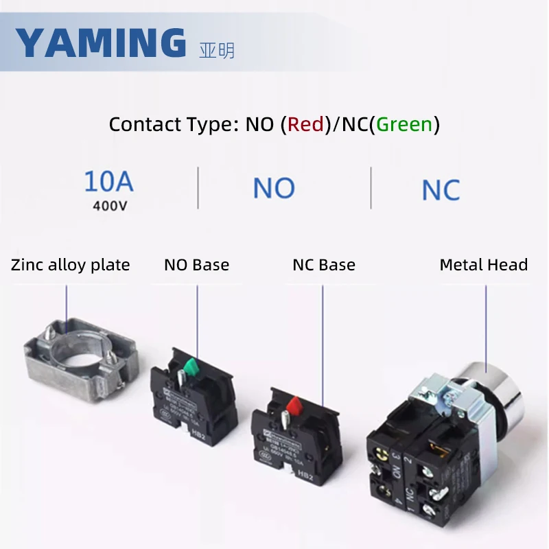 금속 푸시 단추 스위치 컨트롤 박스, 캐스트 알루미늄 방수, IP54 스플래시 방지, 비상 정지 시작 리셋